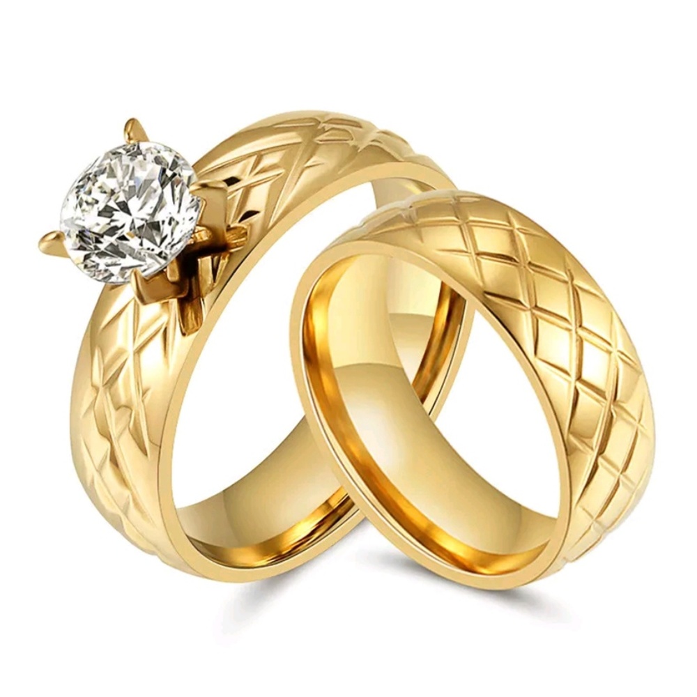 Stainless Steel Double baned 18k plated Ring